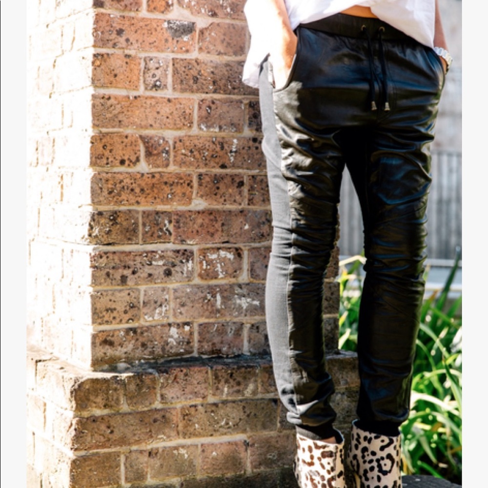 One Teaspoon Leather Front Sweatpants/joggers